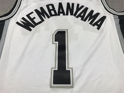 Men's San Antonio Spurs Victor Wembanyama #1 White 2022/23 Swingman Jersey1 - Association Edition