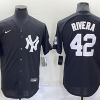Men's New York Yankees Mariano Rivera #42 Black Replica Baseball Jersey1