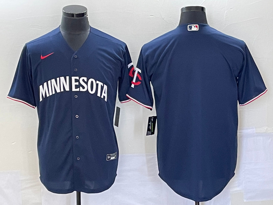 Men's Minnesota Twins Navy Alternate Replica Team Blank Jersey1