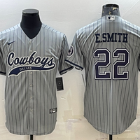 Men's Dallas Cowboys Emmitt Smith #22 Gray Game Player Jersey1 Joint Edition