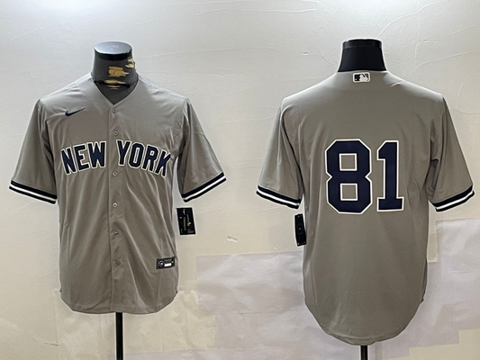 Men's New York Yankees Luis Gil #81 Gray Player Jersey1