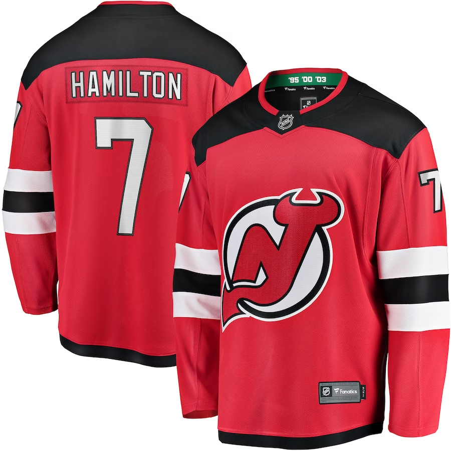 Men's New Jersey1 Devils Dougie Hamilton #7 Red Player Game Jersey1