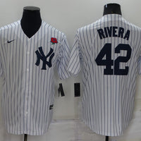 Men's New York Yankees Mariano Rivera #42 White Replica Player Jersey1