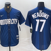 Men's Detroit Tigers Austin Meadows #17 Navy 2024 City Connect Limited Jersey1