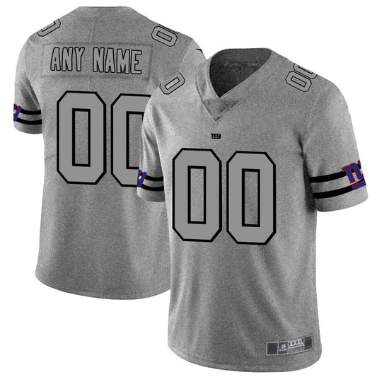 Custom1 New York Giants 2019 Gray Gridiron Gray Vapor Untouchable Limited Jersey1 Stitched American Football Jerseys