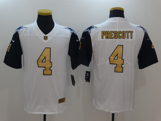 Men's Dallas Cowboys Dak Prescott #4 White Game Team Jersey1
