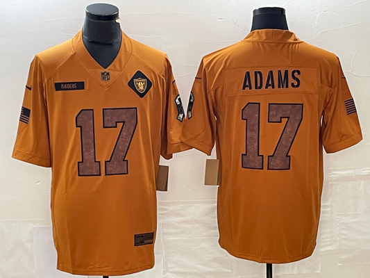 Men's Las Vegas Raiders Davante Adams #17 Brown 2023 Salute To Service Limited Jersey1