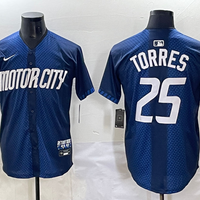 Men's Detroit Tigers Gleyber Torres #25 Navy 2024 City Connect Limited Jersey