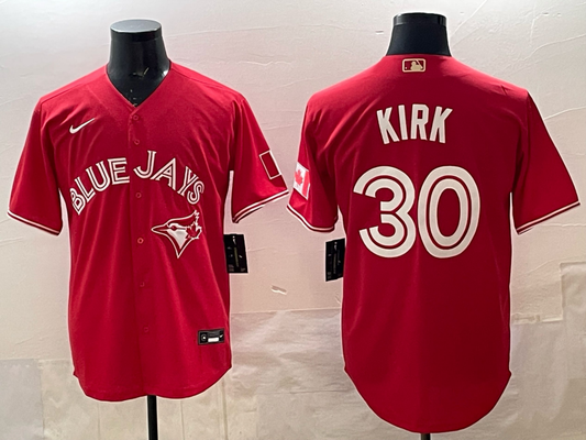 Men's Toronto Blue Jays Alejandro Kirk #30 Red Replica Player Jersey