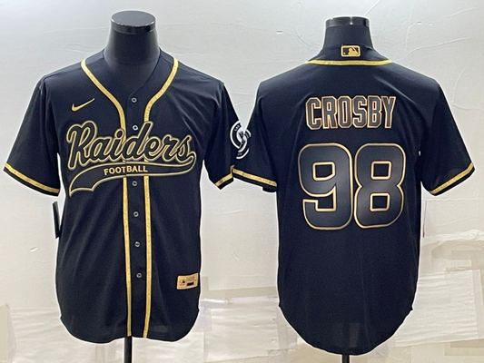 Men's Las Vegas Raiders Maxx Crosby #98 Black Player Jersey1 Joint Edition