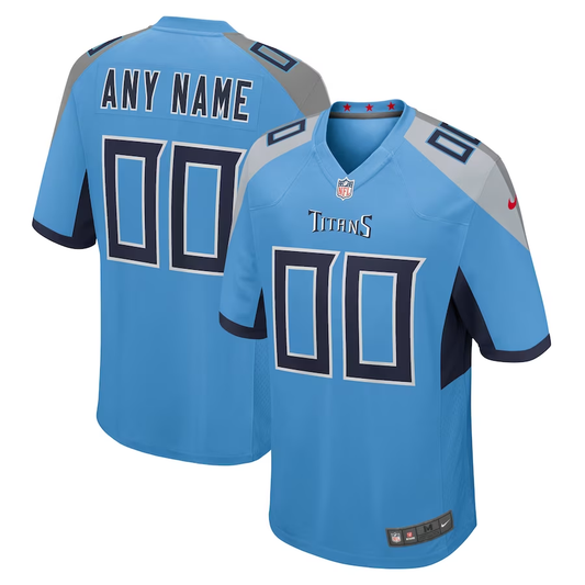 Custom Tennessee Titans Light Blue Alternate Game Jersey1