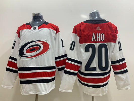 Men's Carolina Hurricanes Sebastian Aho #20 White Player Jersey1