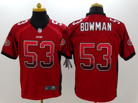 Men's San Francisco 49ers Navoro Bowman #53 Red Game Player Jersey1