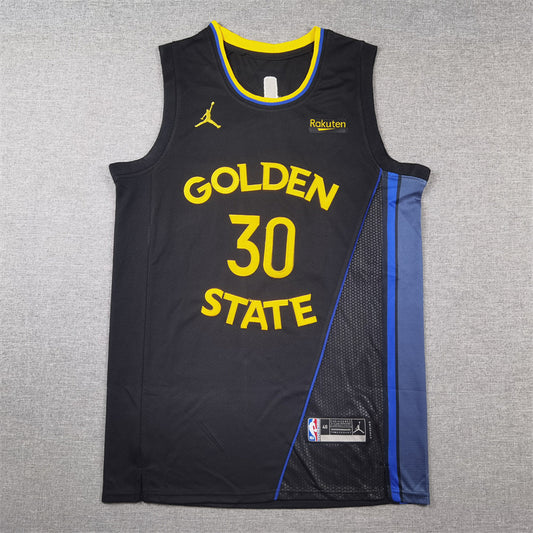 Men's Golden State Warriors Stephen Curry #30 Black 2024/25 Swingman Jersey1 - Statement Edition