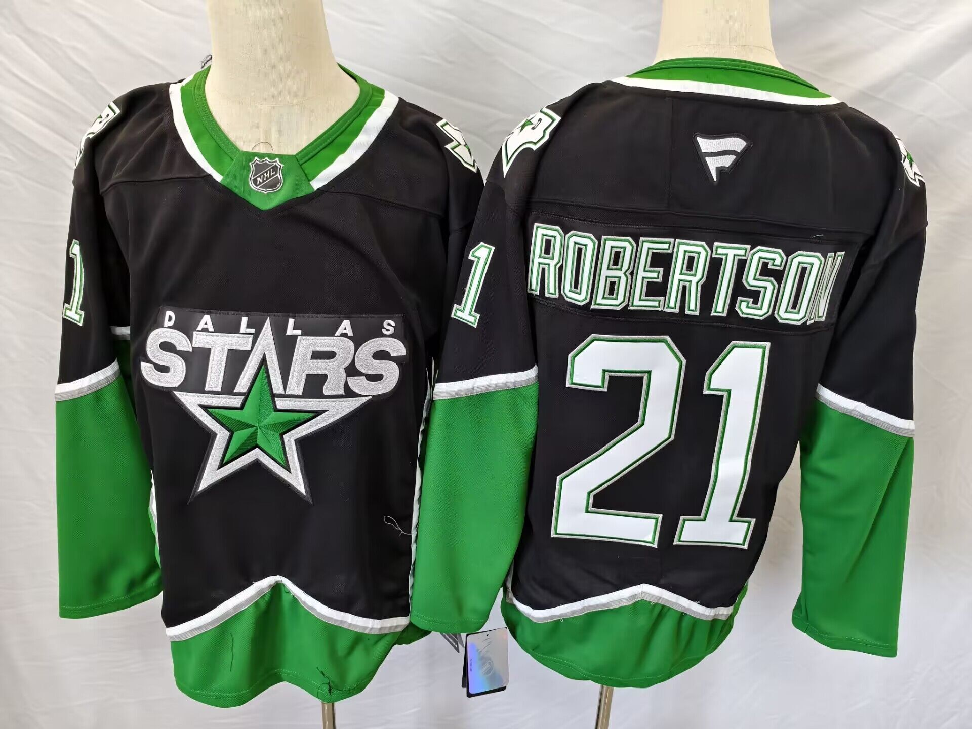 Men's Dallas Stars Jason Robertson #21 Black Premium Player Jersey