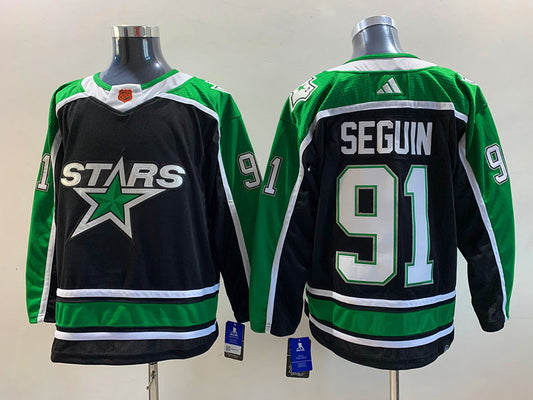 Men's Dallas Stars Tyler Seguin #91 Black Breakaway Player Jersey1