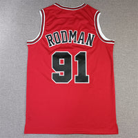 Men's Chicago Bulls Dennis Rodman Red 1997-98 Hardwood Classics Swingman Jersey1