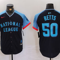 Men's National League Mookie Betts #50 Navy 2024 MLB All-Star Game Limited Player Jersey1
