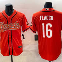 Men's Cincinnati Bengals Joe Flacco #16 Orange Team Game Jersey