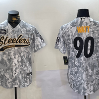 Men's Pittsburgh Steelers T.J. Watt #90 Arctic Camo Salute to Service Limited Jersey1