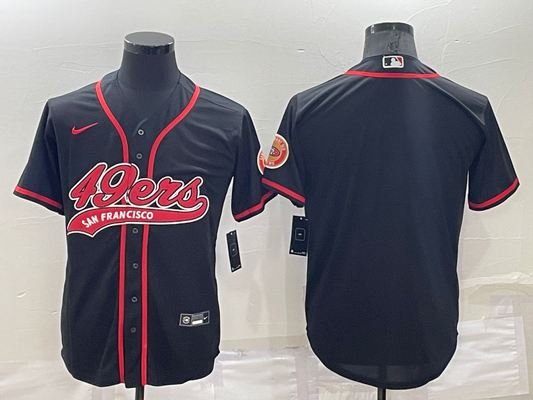 Men's San Francisco 49ers Black Blank Jersey1