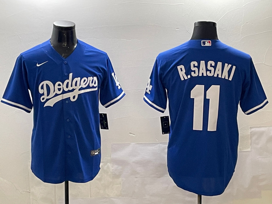 Men's Los Angeles Dodgers Roki Sasaki #11 Royal Alternate Replica Team Jersey1