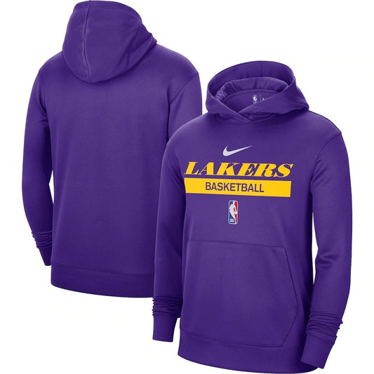 Men's Los Angeles Lakers Purple 2022/23 Spotlight On-Court Practice Performance Pullover Hoodie