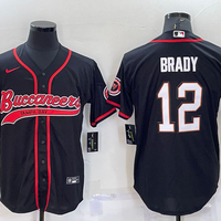 Men's Tampa Bay Buccaneers Tom Brady #12 Black Game Jersey1 Joint Edition