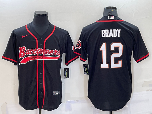 Men's Tampa Bay Buccaneers Tom Brady #12 Black Game Jersey1 Joint Edition