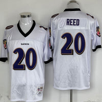 Men's Baltimore Ravens Ed Reed Mitchell & Ness White Legacy Replica Player Jersey1