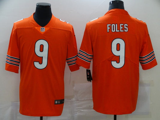 Men's Chicago Bears Nick Foles #9 Orange Game Jersey1