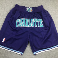 Men's Charlotte Hornets Purple Basketball Retro Shorts11