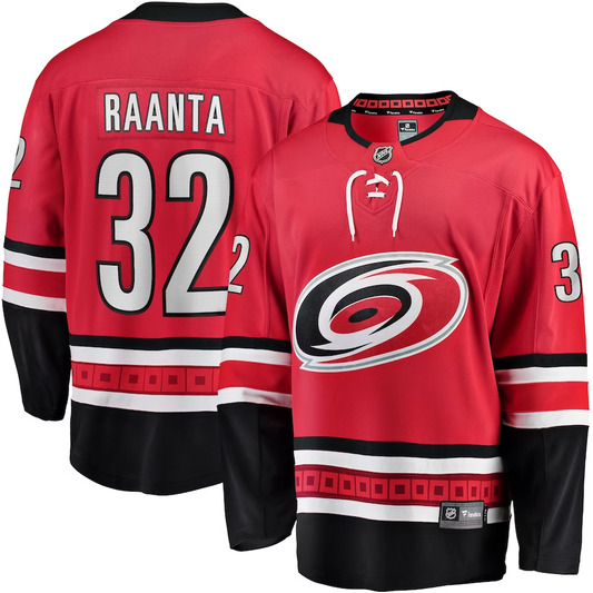 Men's Carolina Hurricanes Antti Raanta #32 Red Player Jersey1