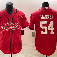 Men's San Francisco 49ers Fred Warner #54 Red Player Jersey1 Joint Edition