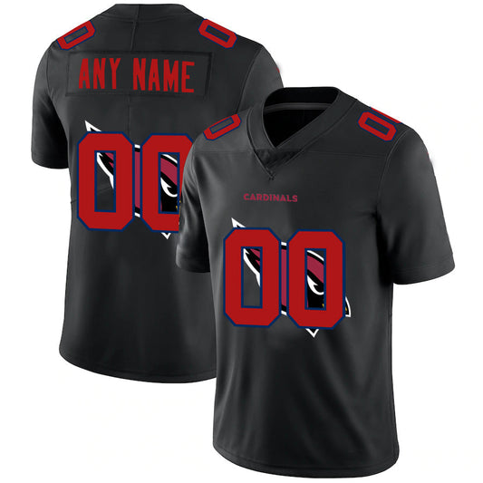 Custom1 Arizona Cardinals Jersey1 Limited Black Vapor Untouchable Team Big Logo