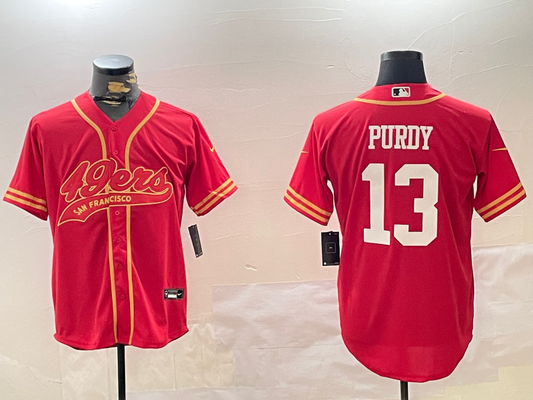 Men's San Francisco 49ers Brock Purdy #13 Scarlet Team Game Jersey1