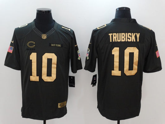 Men's Chicago Bears Mitch Trubisky #10 Black Game Jersey1
