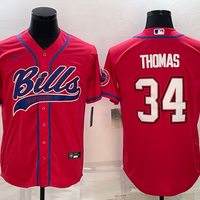Men's Buffalo Bills Thurman Thomas #34 Red Game Jersey1 Joint Edition