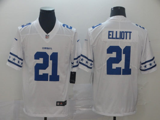 Men's Dallas Cowboys #21 Ezekiel Elliott White Game Player Jersey1