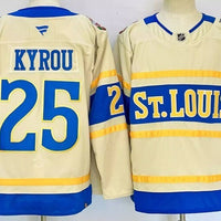 Men's St. Louis Blues Jordan Kyrou #25 Fanatics Cream Player Jersey