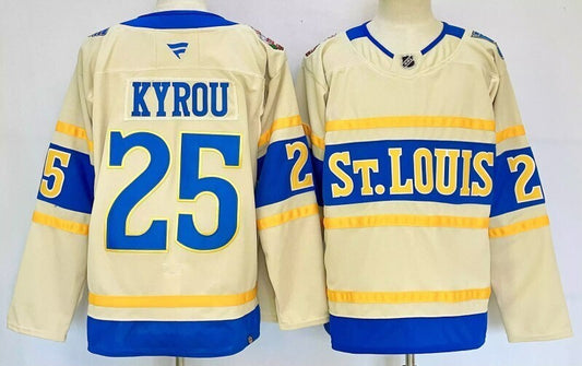 Men's St. Louis Blues Jordan Kyrou #25 Fanatics Cream Player Jersey