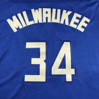 Men's Milwaukee Bucks Giannis Antetokounmpo #34 Royal 2022/23 Swingman Jersey1 - City Edition