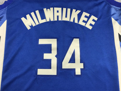 Men's Milwaukee Bucks Giannis Antetokounmpo #34 Royal 2022/23 Swingman Jersey1 - City Edition