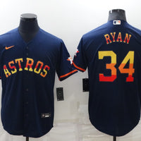Men's Houston Astros Nolan Ryan #34 Navy Replica Player Jersey1