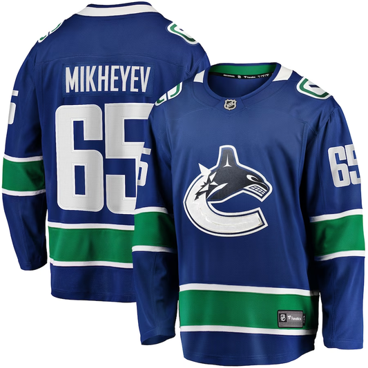 Men's Vancouver Canucks Ilya Mikheyev #65 Blue Home Breakaway Jersey1