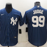 Men's New York Yankees Aaron Judge #99 Blue Replica Baseball Jersey1