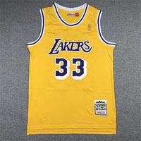 Men's Los Angeles Lakers Kareem Abdul-Jabbar Gold Hardwood Classics Jersey1