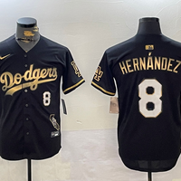 Men's Los Angeles Dodgers Enrique Hernandez #8 Black Game Player Jersey1