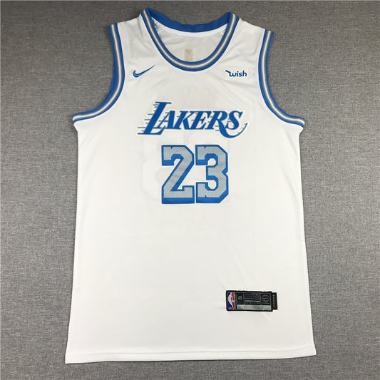 Men's Los Angeles Lakers LeBron James 2020/21 White Swingman Jersey1 City Edition