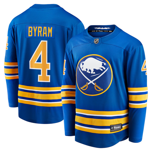 Men's Buffalo Sabres Bowen Byram #4 Fanatics Royal Home Breakaway Jersey